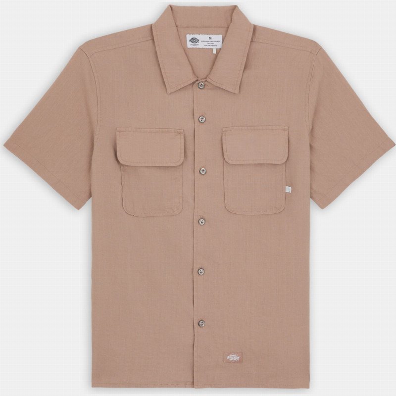 Dickies Linen Short Sleeve Work Shirt Man Tan 