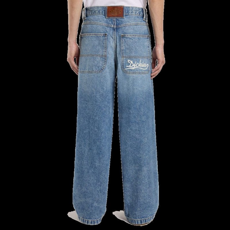 Loose Wave Denim Jeans in Rinsed Blue Fade
