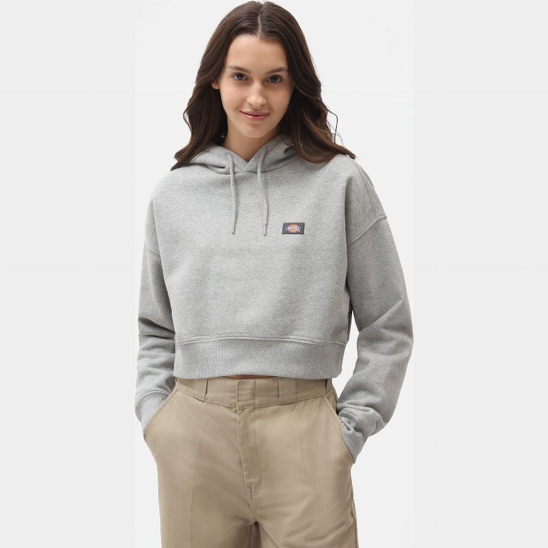 OAKPORT CROPPED HOODIE WOMAN GREY MELANGE