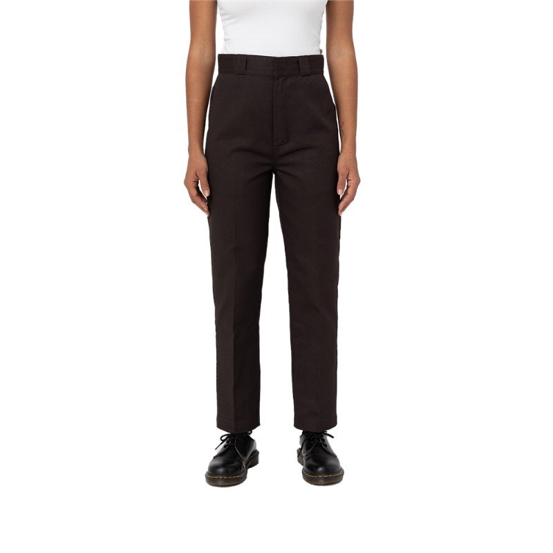 Dickies Phoenix Cropped Trousers- Dark Brown