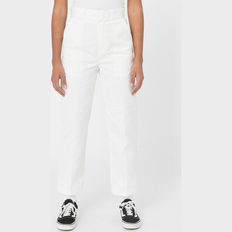 Dickies Phoenix Cropped Trousers Woman White 