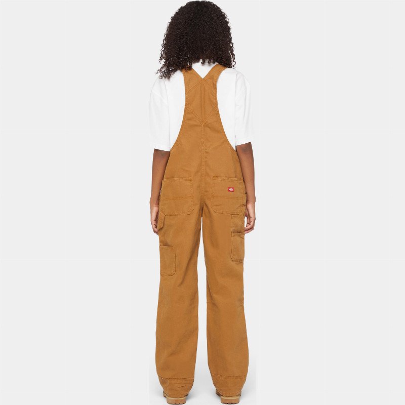 RELAXED BIB OVERALL WOMAN RINSED BROWN DUCK