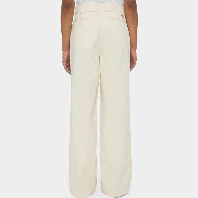 Wide Leg Work Trousers in White Cap Grey