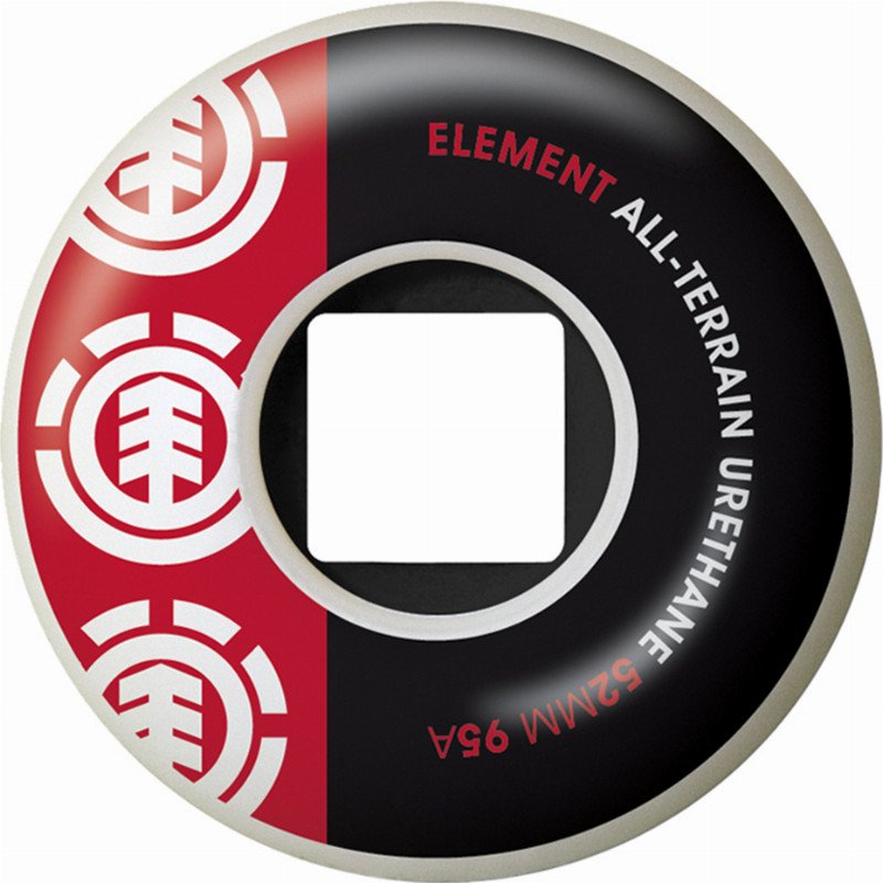 Element Section 52mm Skateboard Wheels - Red - 52mm