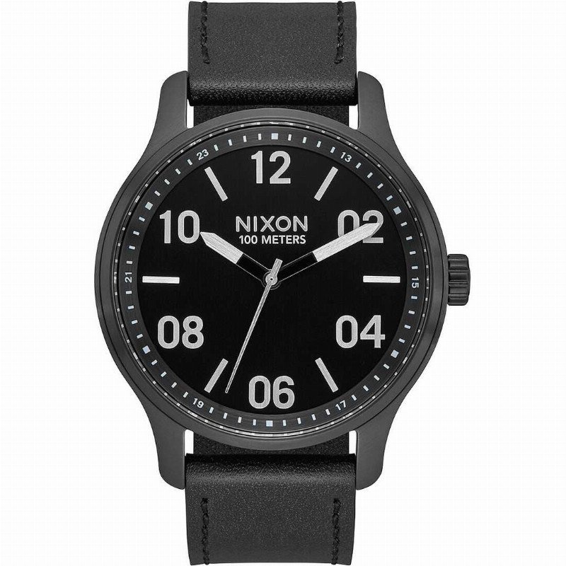 A1243-2998-00 PATROL LEATHER - BLACK / SILVER WATCH