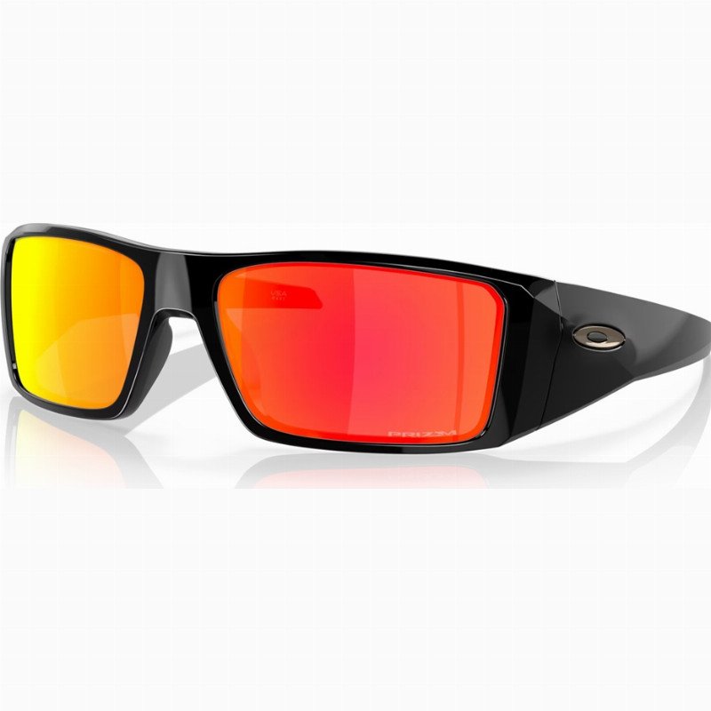 Oakley Heliostat Prizm Sunglasses - Polished Black & Prizm Ruby