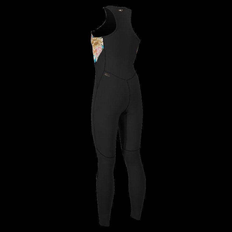 Bahia 1.5mm Front Zip Long John Wetsuit in Black, Mikah Floral & Black