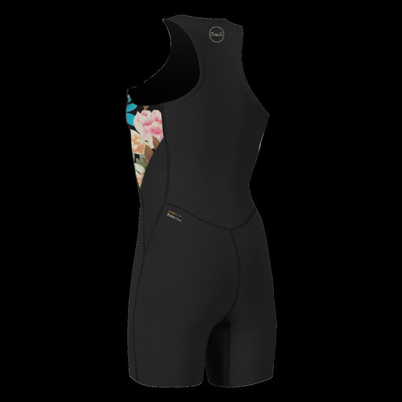 Bahia 1.5mm Front Zip Short John Wetsuit in Black & Mikah Floral