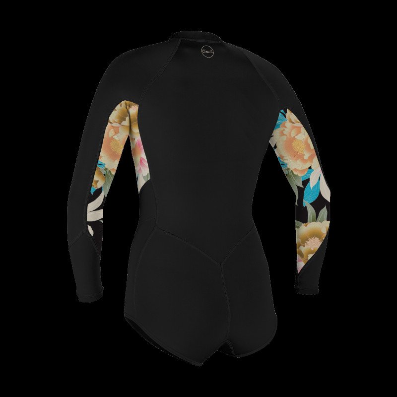 Bahia 2/1mm Front Zip Short Spring Wetsuit in Black, Mikah Floral & Black