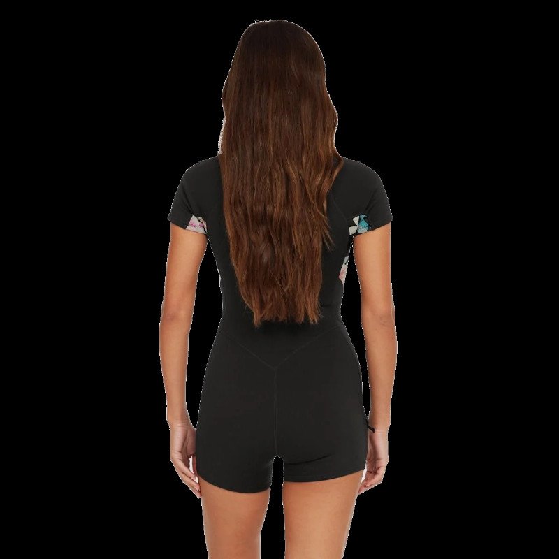 Bahia 2/1mm Front Zip Shorty Wetsuit in Black, Mikah Floral & Black