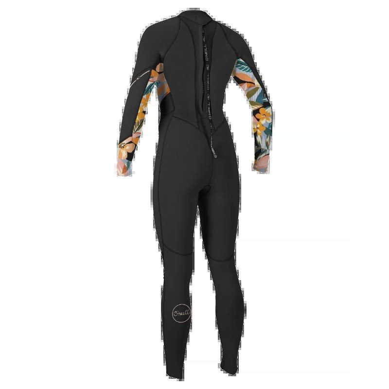 Bahia 3/2mm Back Zip Wetsuit in Black & Demi Floral