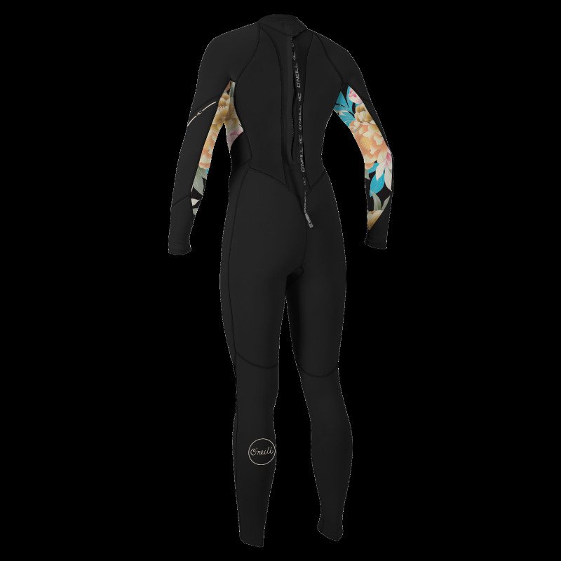 Bahia 3/2mm Back Zip Wetsuit in Black, Mikah Floral & Black