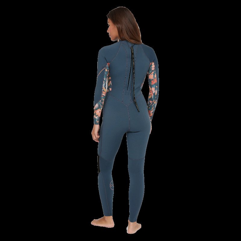 Bahia 3/2mm Back Zip Wetsuit in Copen Blue, Painted Tropics & Copen Blue