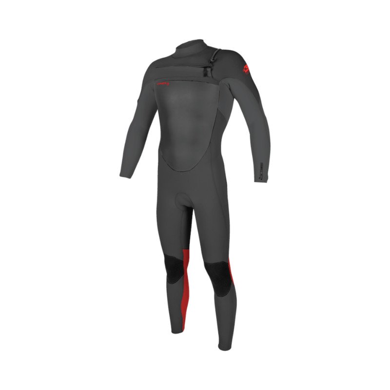 O'Neill Boys Epic 5/4mm Chest Zip Wetsuit - Graphite, Smoke & Red