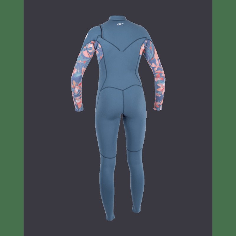 Epic 4/3mm Chest Zip Wetsuit in Copen Blue, Painted Tropics & Copen Blue
