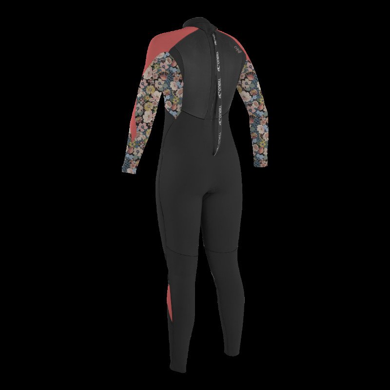 Girls Epic 4/3mm Back Zip Wetsuit in Black & Twiggy Rose
