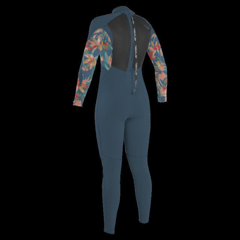 Girls Epic 4/3mm Back Zip Wetsuit in Copen Blue, Painted Tropics & Copen Blue