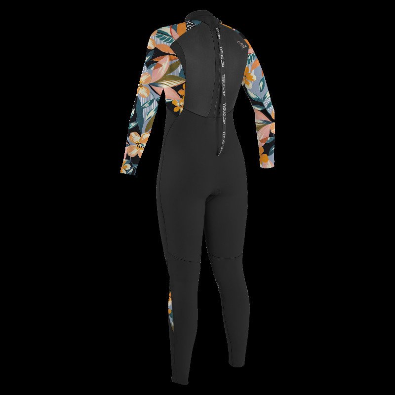 Girls Epic 5/4mm Back Zip Wetsuit in Black & Demiflor