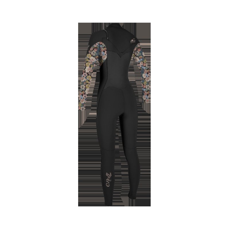 Girls Epic 5/4mm Chest Zip Wetsuit in Black & Twiggy