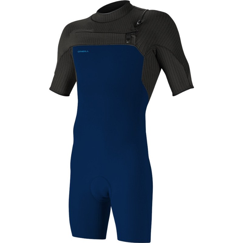 O'Neill Hyperfreak Chest Zip Shorty Wetsuit - Navy & Raven