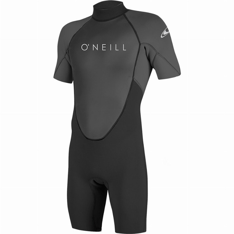 O'Neill Reactor-2 2mm Back Zip Shorty Wetsuit - Black & Graphite