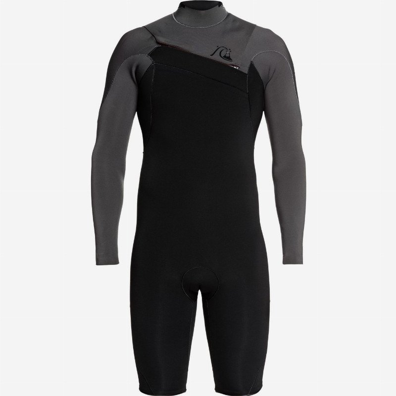 2/2mm Highline Ltd - Long Sleeve Chest Zip Springsuit for Men - Grey - Quiksilver