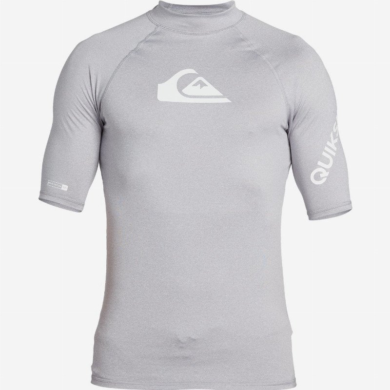 All Time - Short Sleeve UPF 50 Rash Vest for Men - Grey - Quiksilver