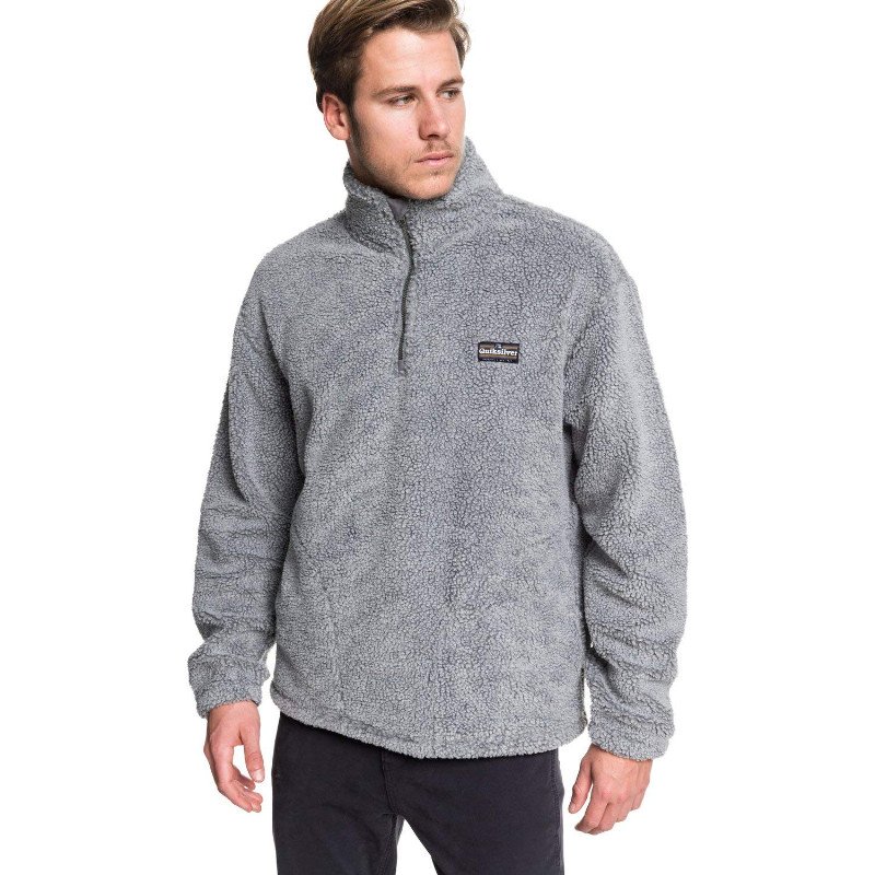 Bogong Gum - Half-Zip Popcorn Sherpa Fleece - Men - M - Black