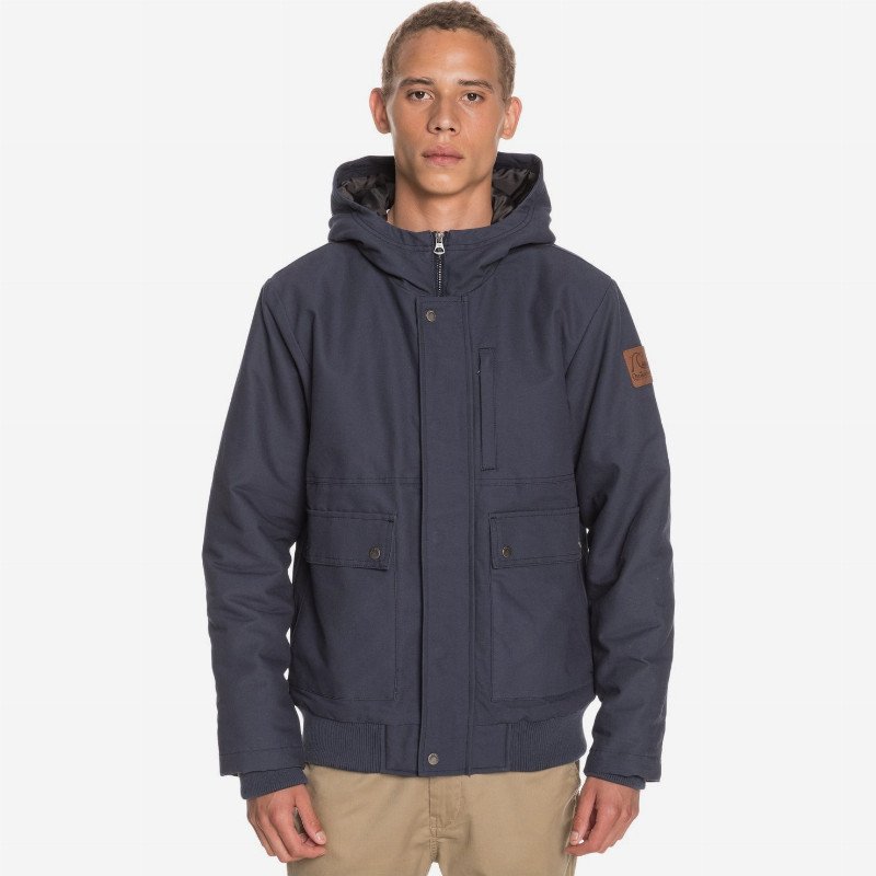 Brooks - Water-Resistant Hooded Jacket for Men - Blue - Quiksilver