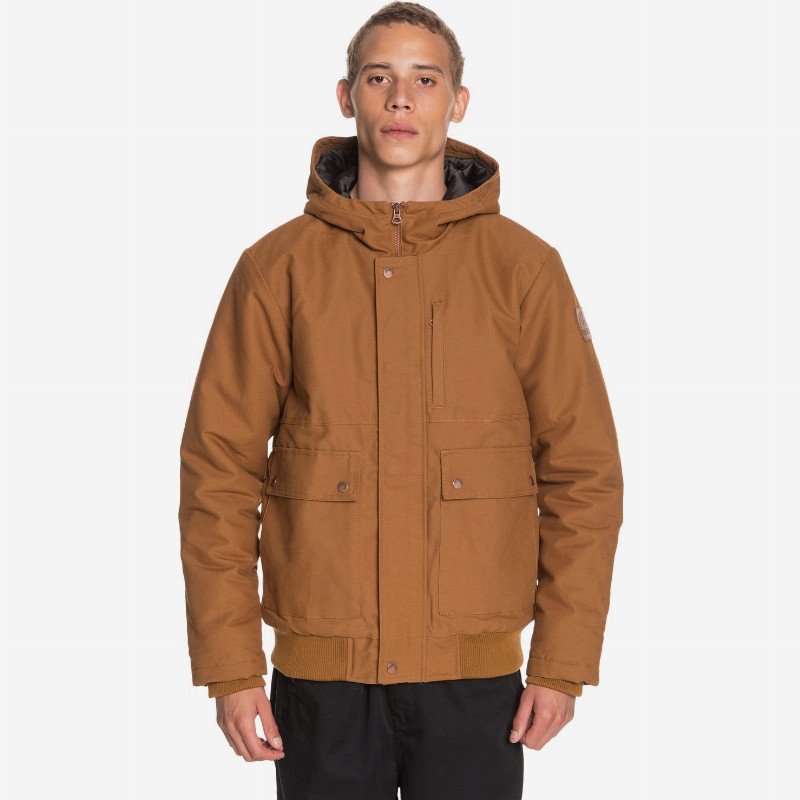 Brooks - Water-Resistant Hooded Jacket for Men - Brown - Quiksilver