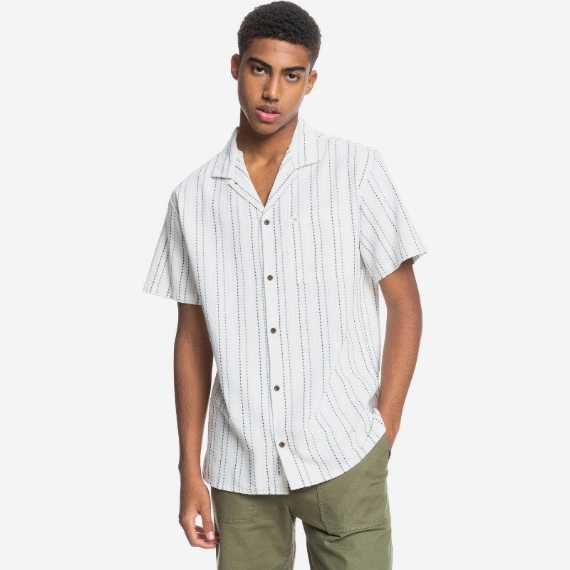 Caravan Stripe - Short Sleeve Shirt for Men - White - Quiksilver