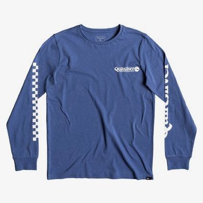 CHECK IT - LONG SLEEVE T-SHIRT FOR BOYS 8-16 BLUE