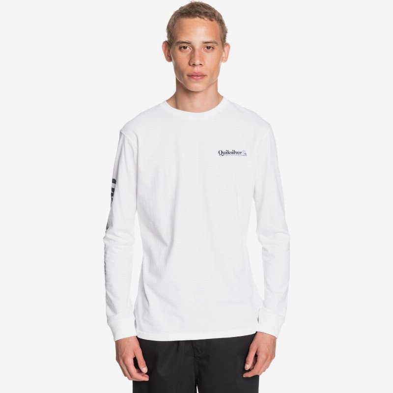 Check Yo Self - Long Sleeve T-Shirt for Men - White - Quiksilver