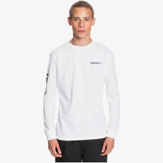 Check Yo Self - Long Sleeve T-Shirt for Men - White - Quiksilver