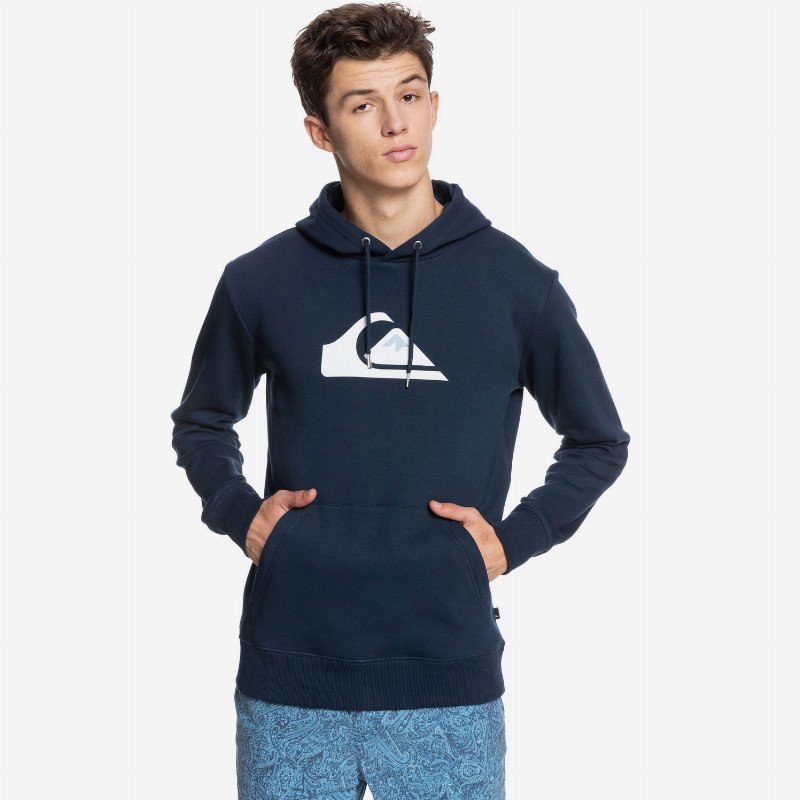 Comp Logo - Organic Hoodie for Men - Blue - Quiksilver