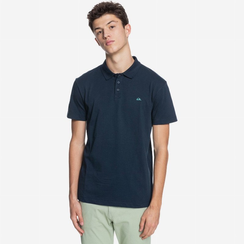 Essentials - Organic Short Sleeve Polo Shirt for Men - Blue - Quiksilver