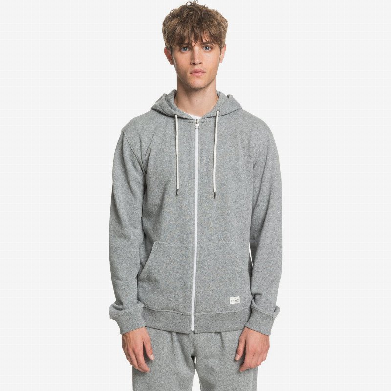 Essentials - Organic Zip-Up Hoodie for Men - Grey - Quiksilver