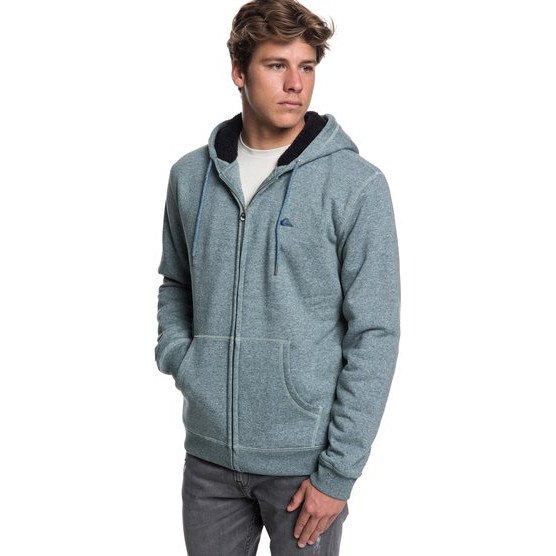 EVERYDAY - ZIP-UP SHERPA LINED HOODIE FOR MEN BLUE