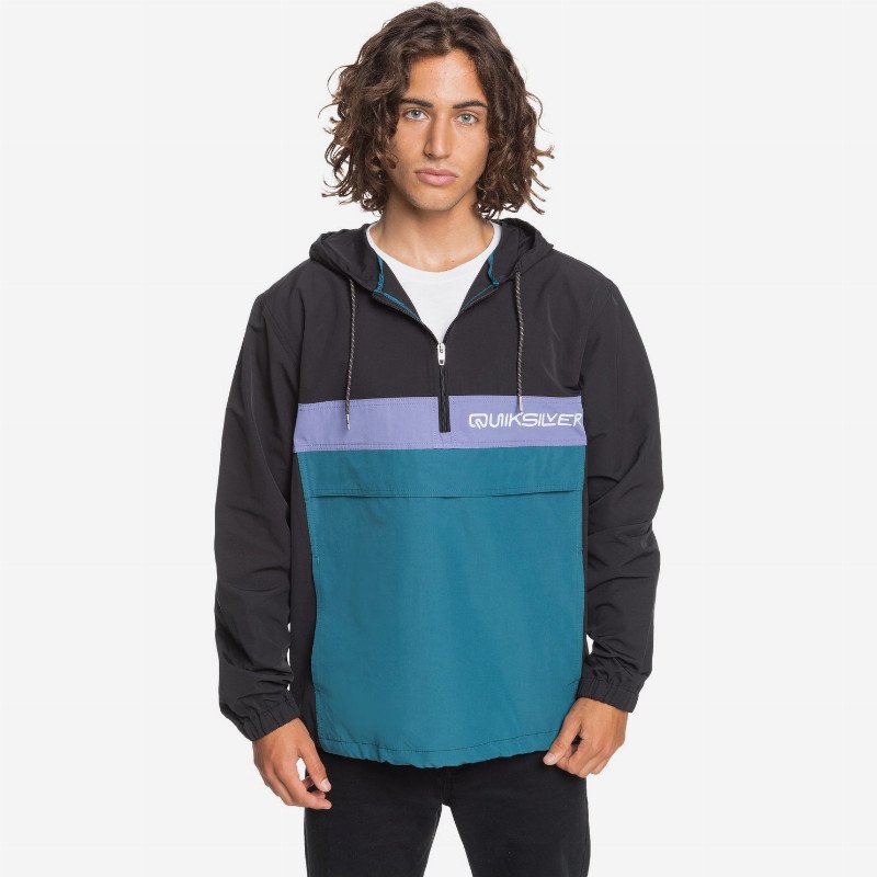 Expression Session - Water-Resistant Hooded Anorak for Men - Black - Quiksilver