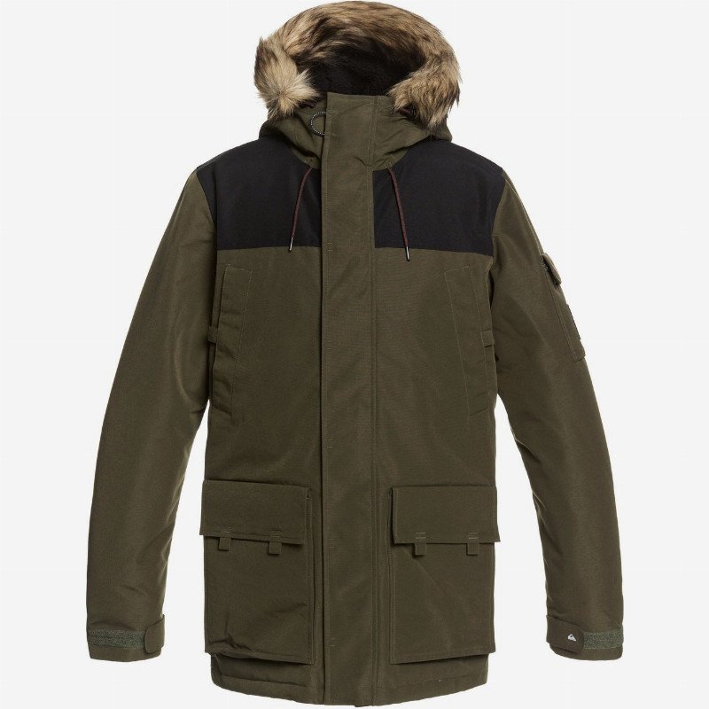 Ferris - Waterproof Hooded Jacket for Men - Brown - Quiksilver