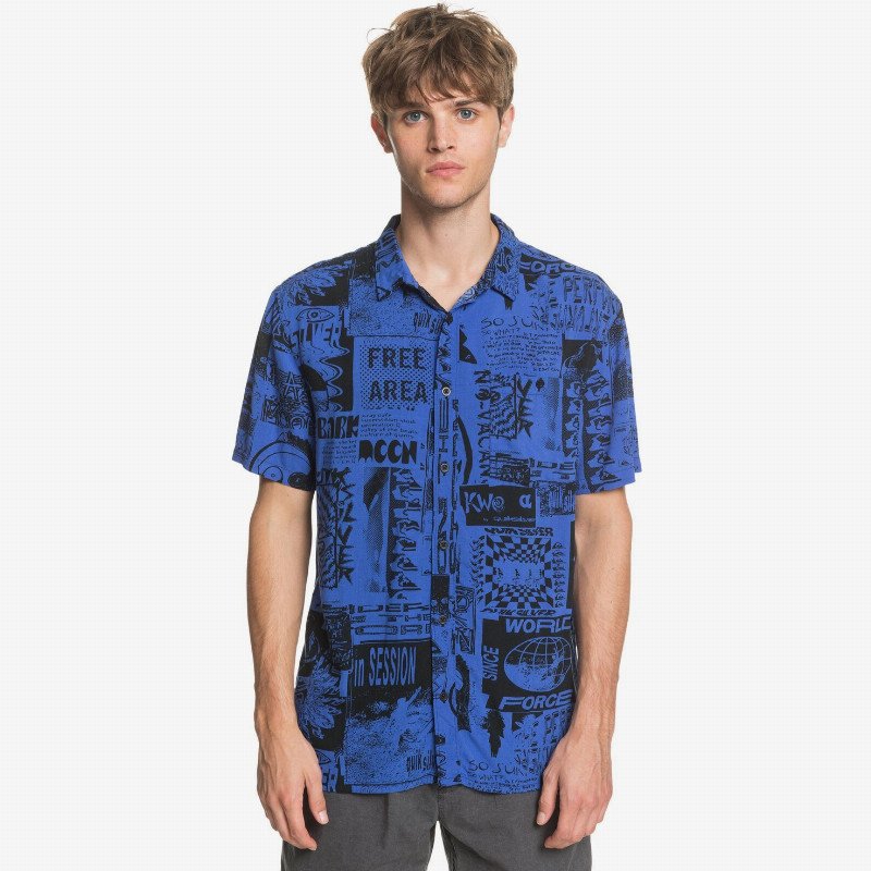 Fluid Geo - Short Sleeve Shirt for Men - Purple - Quiksilver