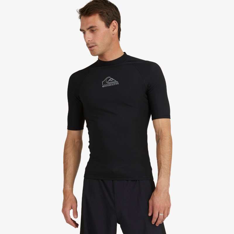 Heater - Short Sleeve UPF 50 Rash Vest for Men - Black - Quiksilver