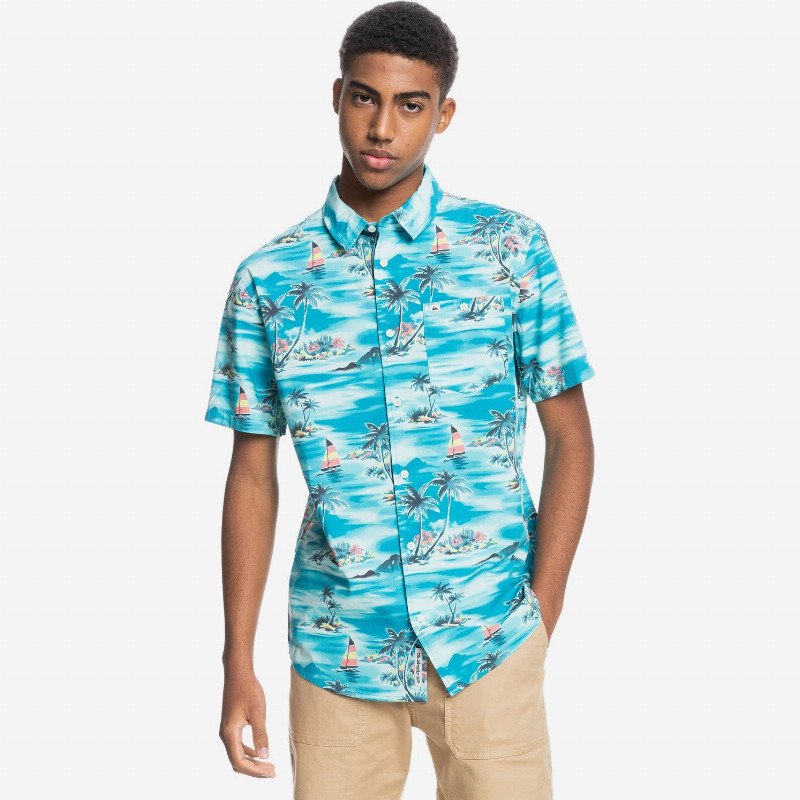 Island Hopper - Short Sleeve Shirt for Men - Blue - Quiksilver