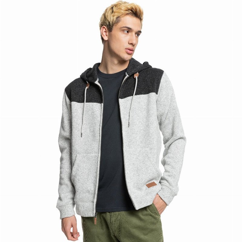 Keller block zip hoodie with zip for men