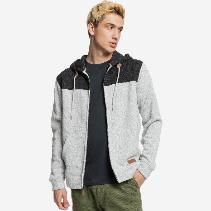 Keller Block Zip - Zip-Up Hoodie for Men - Grey - Quiksilver