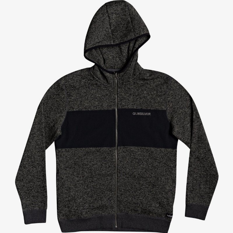 Keller - Zip-Up Polar Fleece Hoodie for Men - Black - Quiksilver