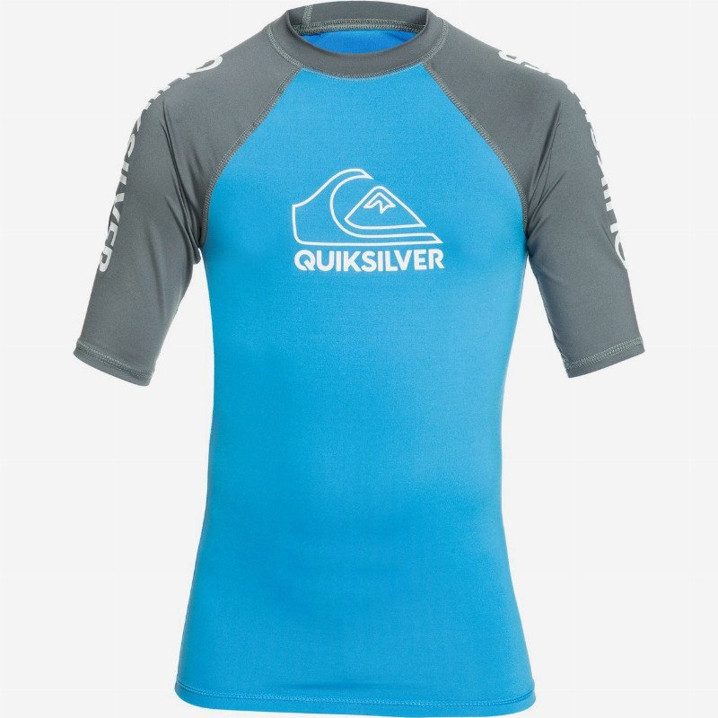 On Tour - Short Sleeve UPF 50 Rash Vest for Boys 8-16 - Blue - Quiksilver