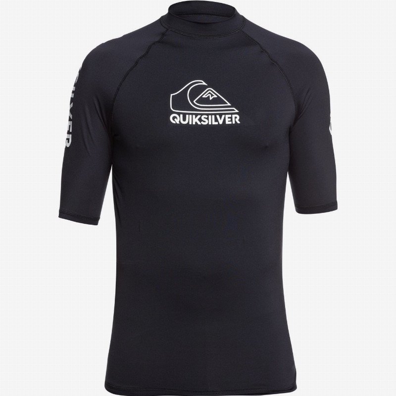 On Tour - Short Sleeve UPF 50 Rash Vest for Men - Black - Quiksilver