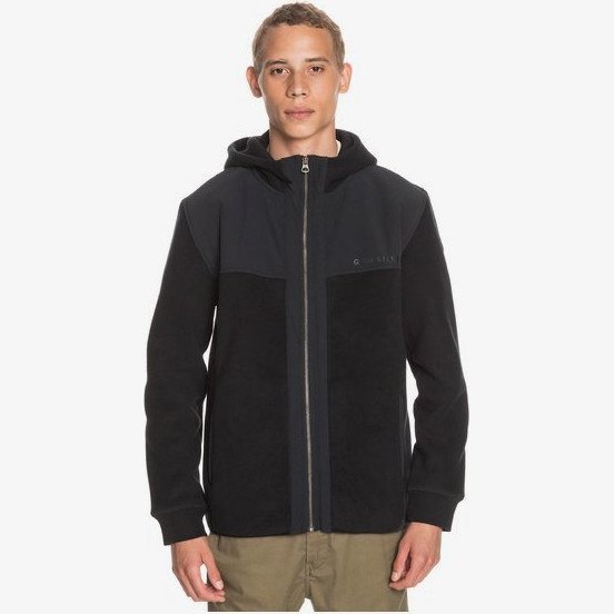 Simpang - Zip-Up Polar Fleece Hoodie for Men - Black - Quiksilver