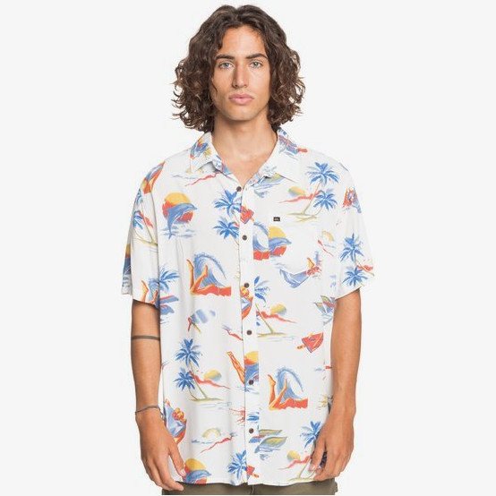 Sun Damage - Short Sleeve Shirt for Men - White - Quiksilver